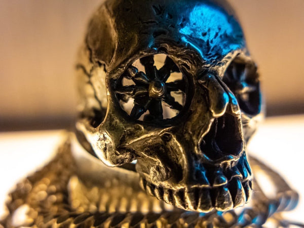 Treasure Circle Skull Pendant (Silver 925) + Chain